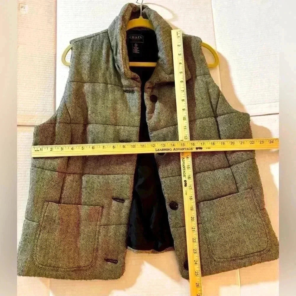 Chaps Denim English Equestrian Tweed Black/White Vest Men’s Size XL - Picture 4 of 4